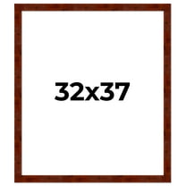 32x37 Walnut Brown Veneer Real Wood Picture Frame Width 1.75 inches | Interior Frame Depth 0.5