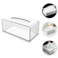 thumbnail image 2 of Cubierta de caja de pañuelos acrílica, soporte de pañuelos Rectangular transparente, caja dispensadora de servilletas faciales para baño, para uso en el hogar, la Oficina y el coche, 2 of 5