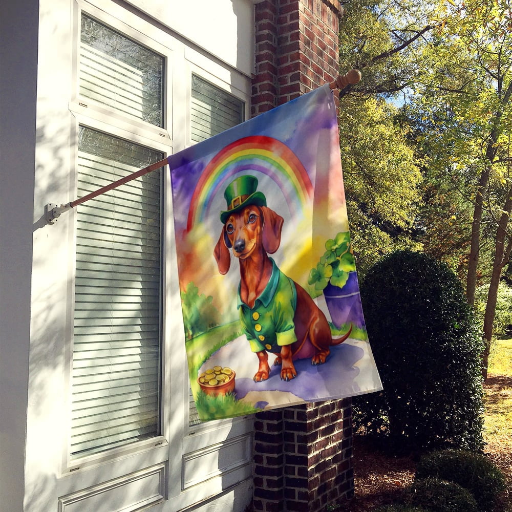 Dachshund St Patrick's Day House Flag 28 in x 40 in