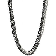J&H Designs K1218-N 3-row 36-inch Tri-Tone Chain Necklace - tri tone