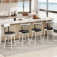 thumbnail image 4 of Gymax 26'' Set of 4 Bar Stools w/ Footrest Rubber Wood Frame & Tufted Rivets, 4 of 9