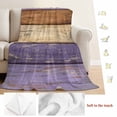 thumbnail image 5 of Farmhouse Purple Brown Blanket Soft Cozy Warm Throw Blanket for Couch, Plush Fuzzy Flannel Fleece Blankets for Sofa, Vintage Wooden Striped Bed Blankets Lightweight Gifts for Women, 32"x48", 5 of 9