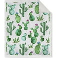 thumbnail image 6 of Cactus Sherpa Blanke Cactus Flower Print Soft Smooth Throw Blanket Sofa Chair Bed Office 50"x60", 6 of 6