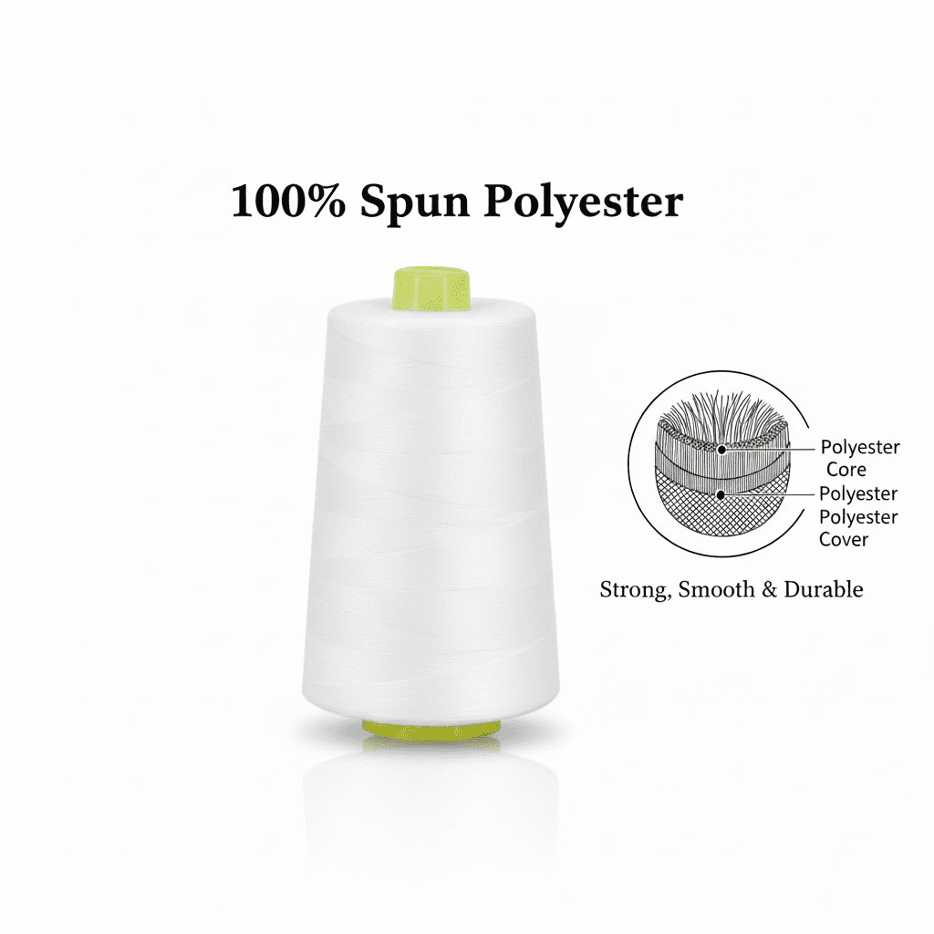 Sedona Designz 6000 Yard Spool White Sewing Thread 100 Percent Polyester All Purpose Overlock Cone