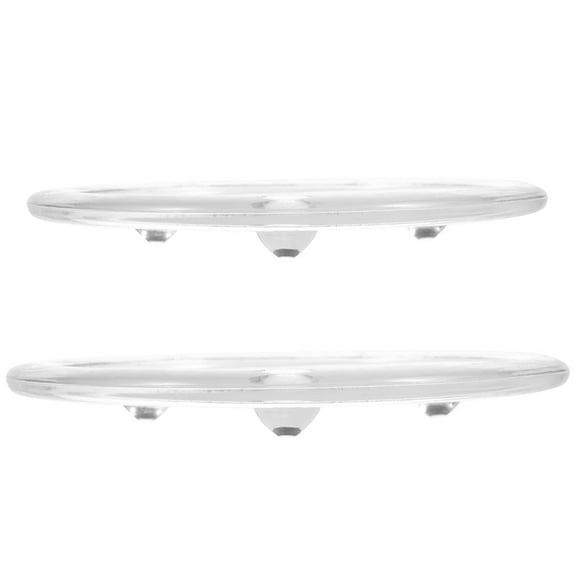 Toyvian Transparent Glass Candle Plate for Home Use Special Atmosphere 2Pcs