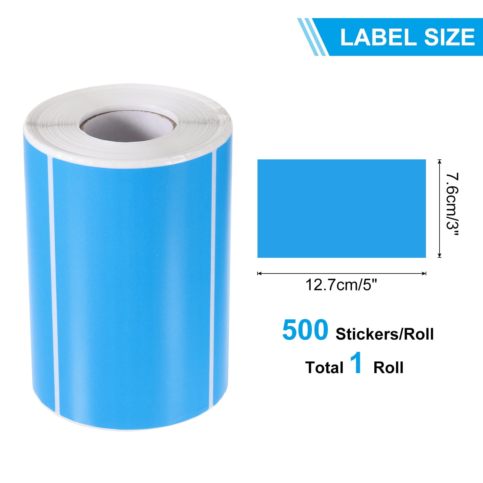 Uxcell Rectangular Color Coding Labels, 500 Pcs 3 x 5 Inch Rectangle Labels Sticker Self-Adhesive Name Tags, Fluorescent Blue