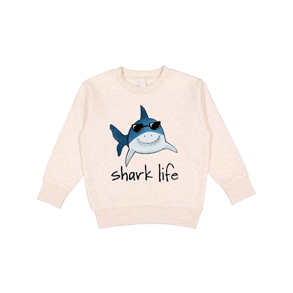 Inktastic Shark Life Fun Shark with Sunglasses Toddler Sweatshirt