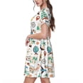 thumbnail image 2 of Susaid Travel1 Pattern Women's Casual Floral Print Crewneck Short Sleeve A Line Boho Maxi Dress, 2 of 6