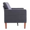 thumbnail image 4 of 71.3"W Sectional Couch, 3 Seat Couch with 5.5" Soft Seat Cushion and Wood Frame, Mid-Century Modern Love Seat Couch for Living Room, Bedroom, Dark Grey, 4 of 9
