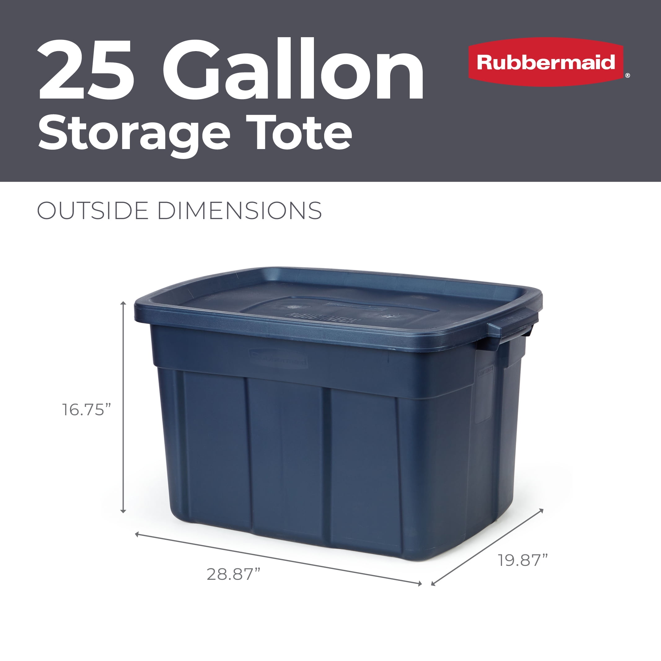 Rubbermaid Roughneck 25 Gal Stackable Storage Container, Heritage Blue (4  Pack), 1 Piece - Kroger
