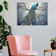 thumbnail image 3 of Chilfamy Peacock Canvas Print Wall Decorations for Home Art Modern Ready To Hang Room Decor Bathroom Wall Art 16x12in, 3 of 6