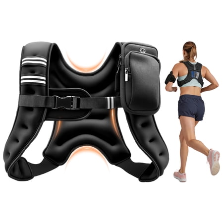 VEVOR Weighted Vest, 6 lbs Body Weight Vest for Men Women, with Reflective Stripe, Adjustable Buckle, Workout Equipment for Strength Training, Running, Jogging, Fitness, Muscle Building, Weight Loss