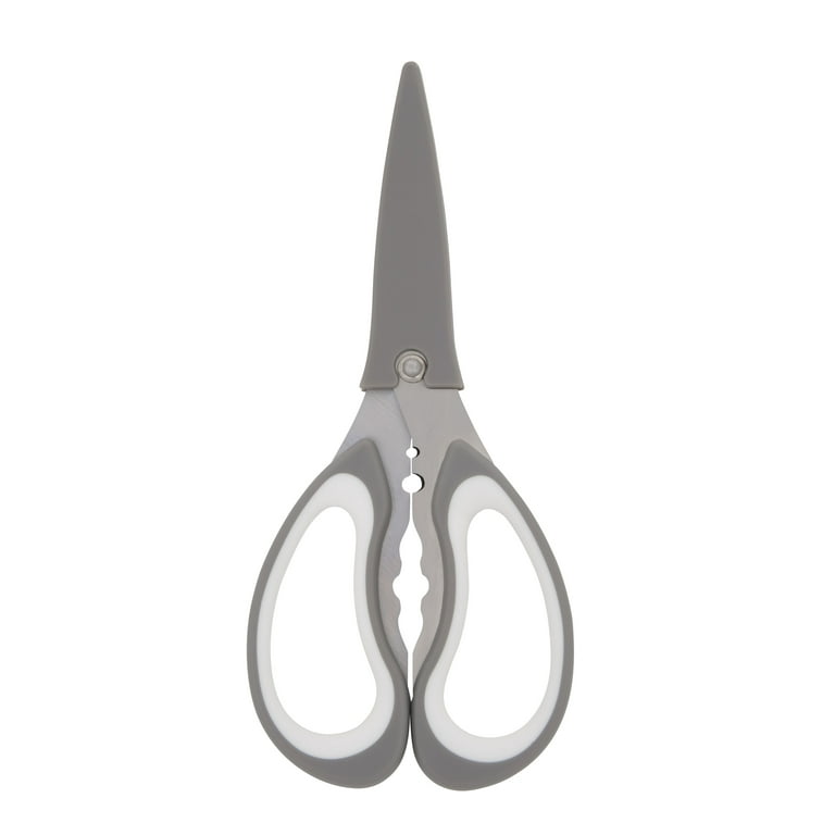 Farberware All Purpose Scissors with Blade Cover and Soft Grip Handles and Razor Sharp Blades Gray, Size: 2 PC