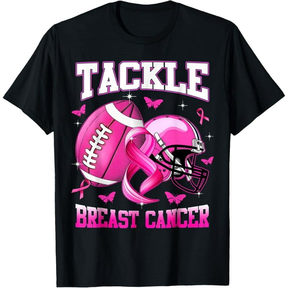 Tackle Breast Cancer Awareness American Football Womens T-Shirt