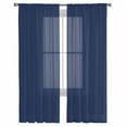 thumbnail image 2 of Navy Blue Semi Sheer Curtains 84 Inch Length 2 Panels Set, Modern Pure Navy Blue Sheer Kitchen Curtain Privacy Voile Window Curtain for Living Room Bedroom Rod Pocket Drapes, 2 of 7