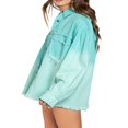 thumbnail image 4 of Veste en Denim Effiloché Surdimensionnée pour Femmes Caitzr, Veste en Jean Décontractée Style Boyfriend, 4 of 7