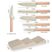In-Drawer Kitchen Knife Set, 12 Pieces Knife Block Set with In-Drawer Knife Organizer, Sharp & Non-stick Stainless Steel Chef Knife Set, Kitchen Knives Set for Kitchen Home Apartment