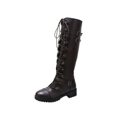 

Byte Legend Winter Women s Boots High Long Boots Round-Toe Belt Buckle