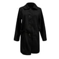 thumbnail image 6 of Women's Classic Wool Blend Peacoat, Single Breasted Mid-Length Coat, Notch Lapel Winter Overcoat, Elegant Long Sleeve Coat, Warm Winter Trench Coat, Formal Casual Overcoat Black L, 6 of 6