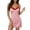 Pink, variant on MEICHEN Women's Sleeveless Spaghetti Strap Suspender Nightgown Heart Print Lace Sleep Dress Cute Chemise Nightwear
