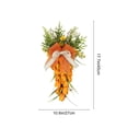 thumbnail image 2 of Easter Carrot Bow Wreath without Lights - Festive Front Door Hanger Decoration, Perfect for Wall, Porch, Home Decoration and Easter Holiday Scene Arrangement Ornament Props, 11*18in, Yellow, 2 of 6