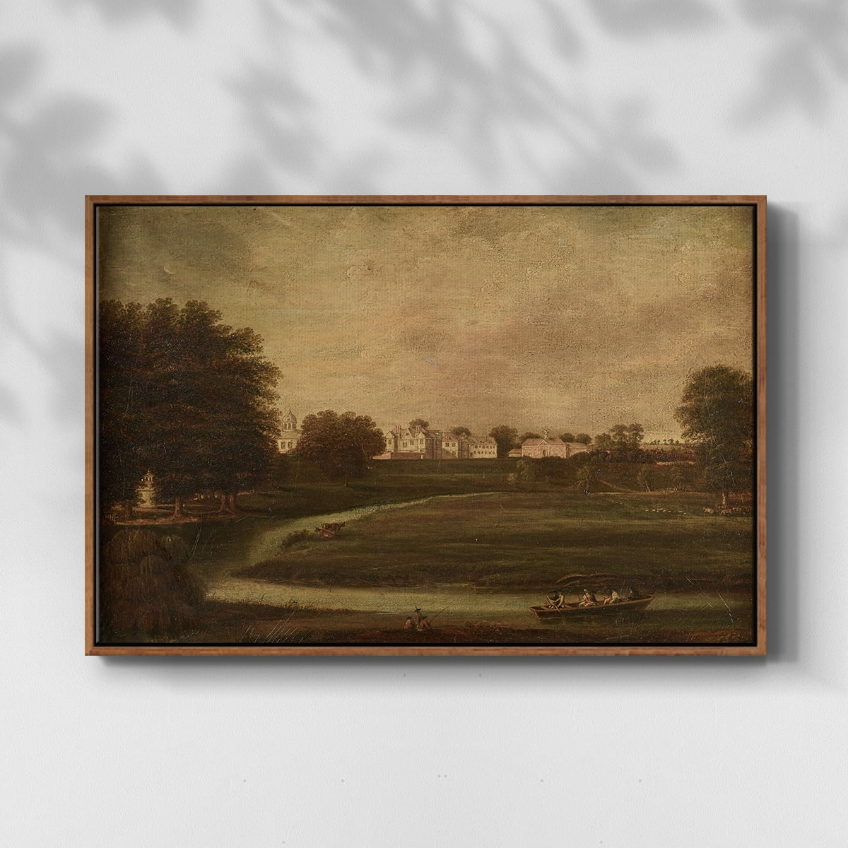 Vintage Landscape-CCCXX By Wexford Home Framed in Walnut Wood Gallery Wrapped Canvas 27 in. x 41 in.