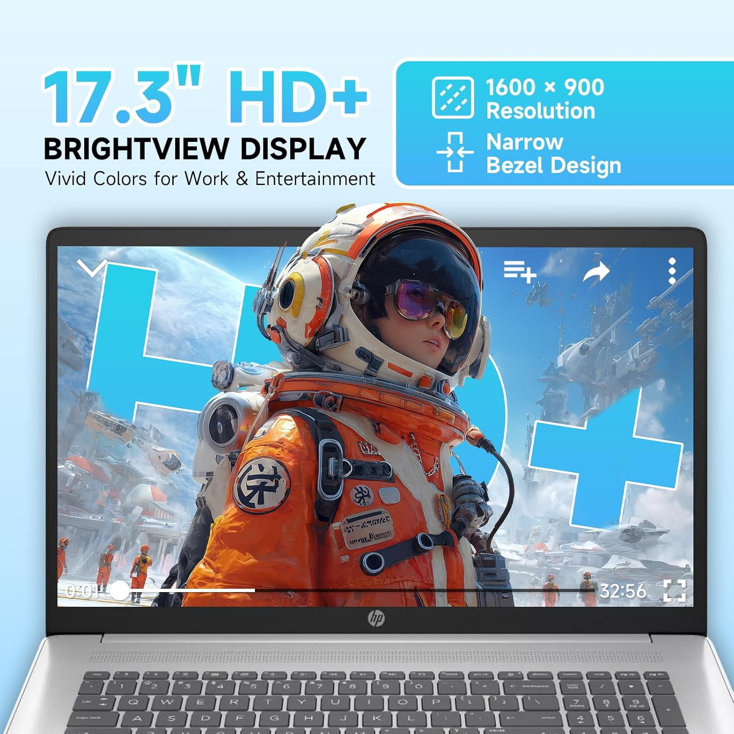 HP 17.3 inch Flagship Touchscreen Laptop, AMD Ryzen 5 7530U, 8GB RAM, 512GB SSD, Windows 11 Pro, 17.3" HD+ BrightView Display, AI-Powered Copilot, Wi-Fi 6