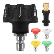 Pressure Washer Nozzle Max 4000PSI 6 in 1 Brass Quick Change Over Spray Nozzle with 4 Tips Quick Connect for Cleaning Driveway Car