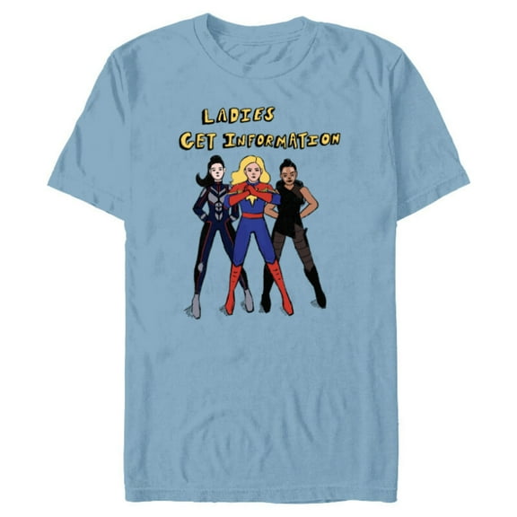 Marvel Ms. Marvel Super Heroes Ladies Get Information - Short Sleeve Blended T-Shirt for Adults - Customized-Ocean Blue