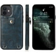 thumbnail image 3 of Necklace Crossbody Case for iPhone 12 Mini,PU Leather Wallet Lanyard Case Cover with Card Holder Adjustable Detachable Anti-Lost Neck Strap Case for iPhone 12 Mini,5.4",Blue, 3 of 7
