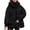 Black, variant on Jackets for Women DYTTDG Women's Plus Size Winter Hooded Jacket Long Sleeve Drawstring Hooded Zip up Button Casual Fashion Loose Coat with Pockets Great Gifts for Less