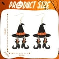 thumbnail image 2 of DESIGNICE Halloween Earrings,Witch Hat and Bow Boots Goth Earrings,Wooden Environmental Protection Drop Earrings for Women,Style8, 2 of 7