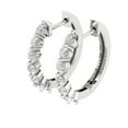 thumbnail image 2 of 0.84 ct Lever-Back Hoop Earrings for Women | 2.5mm Round Cut White Sapphire | 18K White Gold, 2 of 5