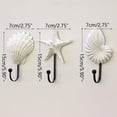 thumbnail image 3 of LACKUST Wall Coat Rack with Hooks on Sale,Resin Coat Hook Wall Hanging Mediterranean Style Star Scallop Conch Coat Hook 3-piece Set,white, 3 of 9