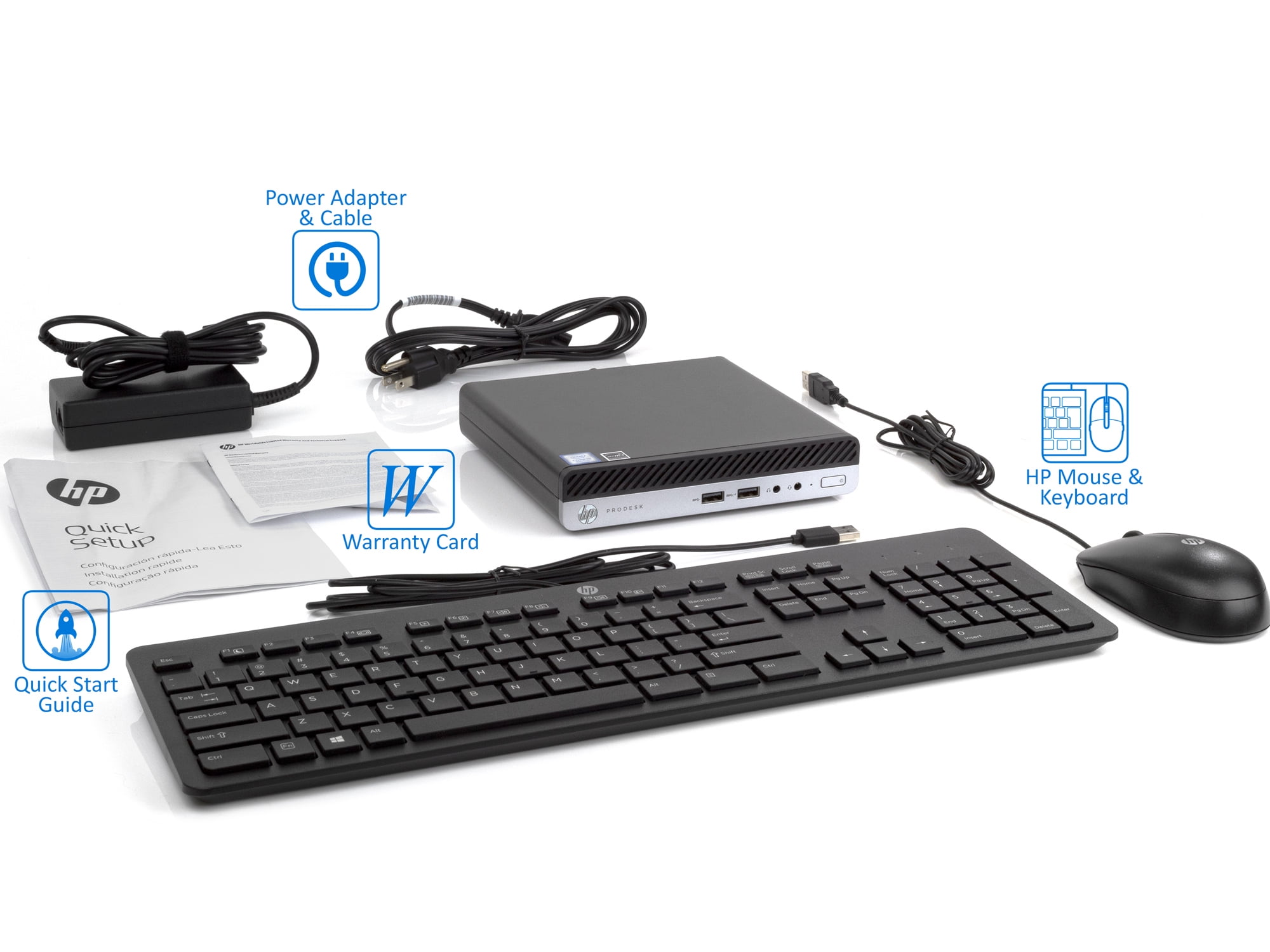 HP ProDesk 400 G4 Mini PC, Intel Core i5-8500T Upto 3.5GHz, 32GB