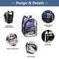 thumbnail image 5 of Ttyddzy Clear Backpack Heavy Duty PVC Transparent Backpack for College Workplace, Purple Saturn, 5 of 8
