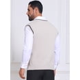 thumbnail image 3 of DARING DIVA Men's Solid Color V-Neck Sleeveless Cable Knitted Sweater Vest M Beige, 3 of 7
