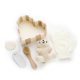 thumbnail image 1 of Toystoory Juego de baño de 6 uds., flor de baño de en forma de corazón, bola de esponja de piedra pómez, herramientas de hidratantes, Juegos de accesorios de baño traje de oso Toystoory HA074800-01, 1 of 6