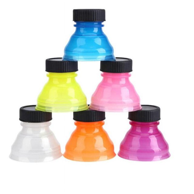 Tapas de latas de refresco de colores, 24 piezas, tapa de botella de plástico transparente reutilizable C