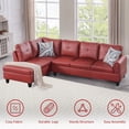 thumbnail image 3 of PonLiving Sectional Sofa Set for Living Room Furniture Set，Faux Leather L-Shape Sectional Sofa, 3 of 12