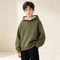 thumbnail image 2 of JIAYUE Boys Hoodie Solid Color Baggy Long Sleeve Pullover Sweatshirt Casual Kids Top for Fall Outdoor Wear,3-4 Years, 2 of 5