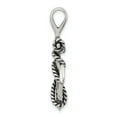 thumbnail image 2 of Sterling Silver Antiqued Anchor and Rope Pendant Charm, 2 of 4