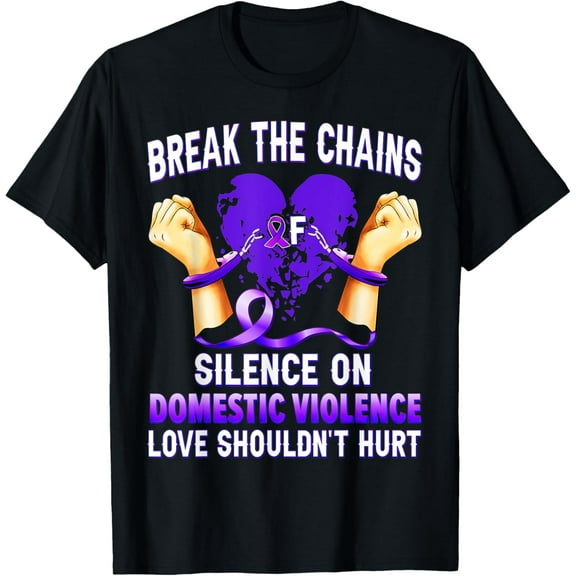 Break The Chains Of Silence On Domestic Violence Awareness T-Shirt