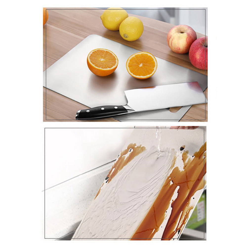 Schiv Stainless Steel Chopping Cutting Board; Vegetable Fruit Cutter Metal  Choping-Board for Kitchen; Safe & Durable (Large)
