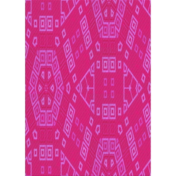 Ahgly Company Indoor Rectangle Patterned Deep Pink Novelty Area Rugs, 7' x 10'