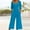 Blue, variant on GILIGEGE Women's Casual Jumpsuits 2025 Summer Trendy Wrap V Neck Short Sleeve Wide Leg Pants Elegant Loose Rompers Outfits with Pockets Overalls for Women Women's Summer with Pocket Shoulder Strap Ad
