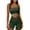 Dark Green, variant on KISSMODA Women's Seamless Workout Two-Piece Set - Sleeveless Crop Tank Top and High-Waisted Yoga Shorts