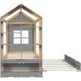 thumbnail image 2 of Twin Size House Platform Bed with Storage Shelves, Wooden Bed Frame with Trundle, 2 of 5