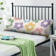 thumbnail image 2 of White Daisy Print Body Pillow Cover 20x54 - Soft Full-Length Pillowcase with Zipper - Rustic Daisy and Wildflowers - Machine Washable & Durable, 2 of 5