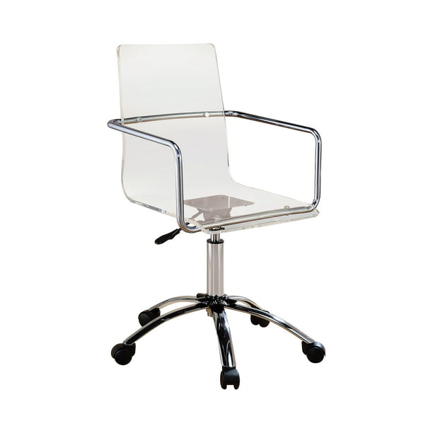 Amaturo Office Chair With Casters Clear, Clear Vanity Swivel Chair